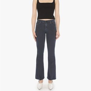 NWT Mother The Weekender Faded Black Flare Jeans Size 27